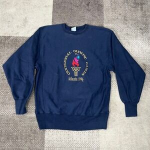 Vintage Champion Reverse Weave Atlanta 1996 Olympic Games Sweatshirt Navy Mens L
